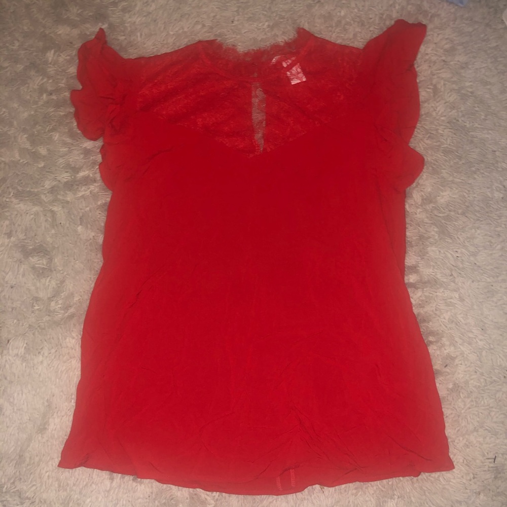H&M Size Small red lace tee shirt